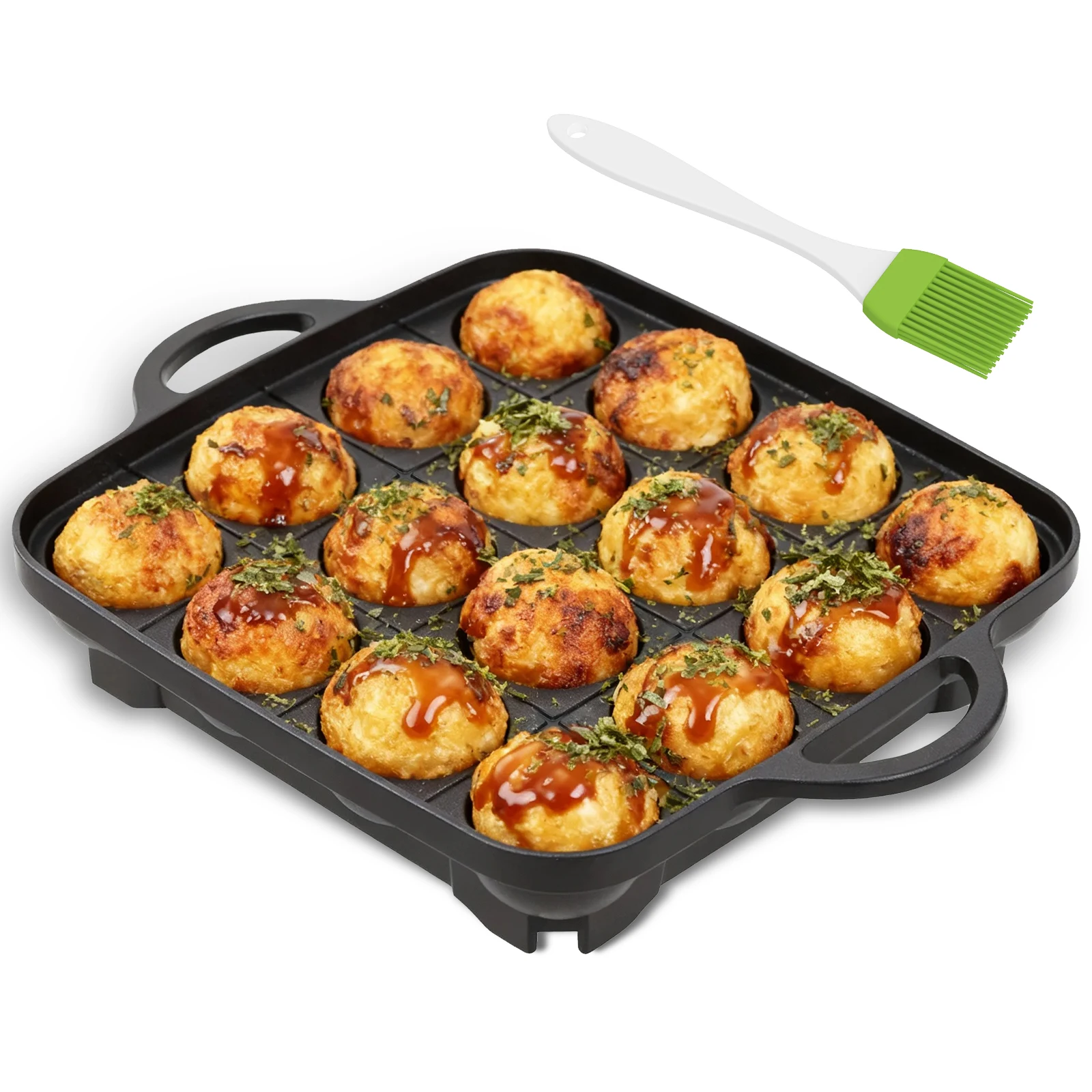 Takoyaki Pan Cast - Padella per Takoyaki a 16 Fori,
