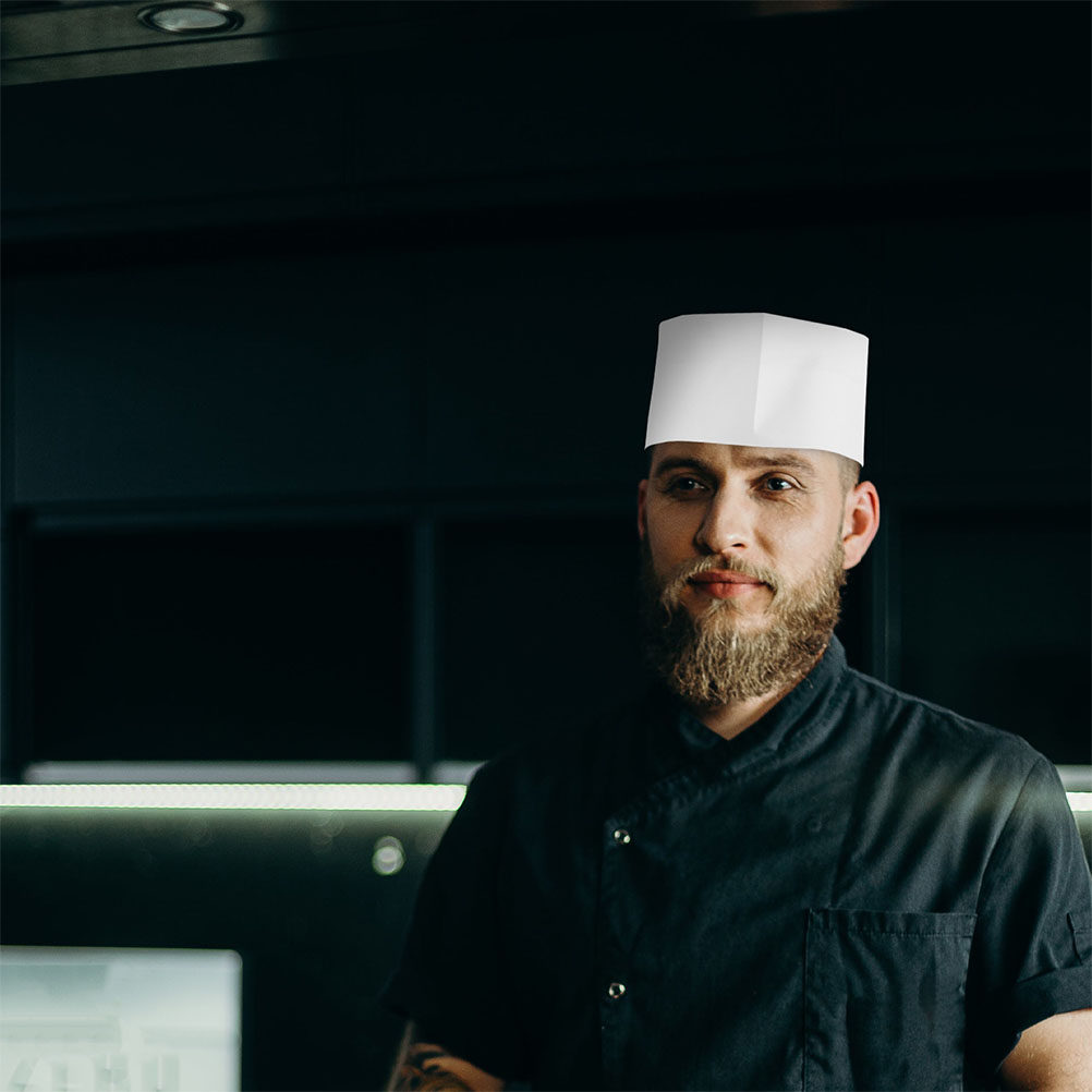 Home Cooking Service - 50 Pezzi Cappelli da Chef Monouso