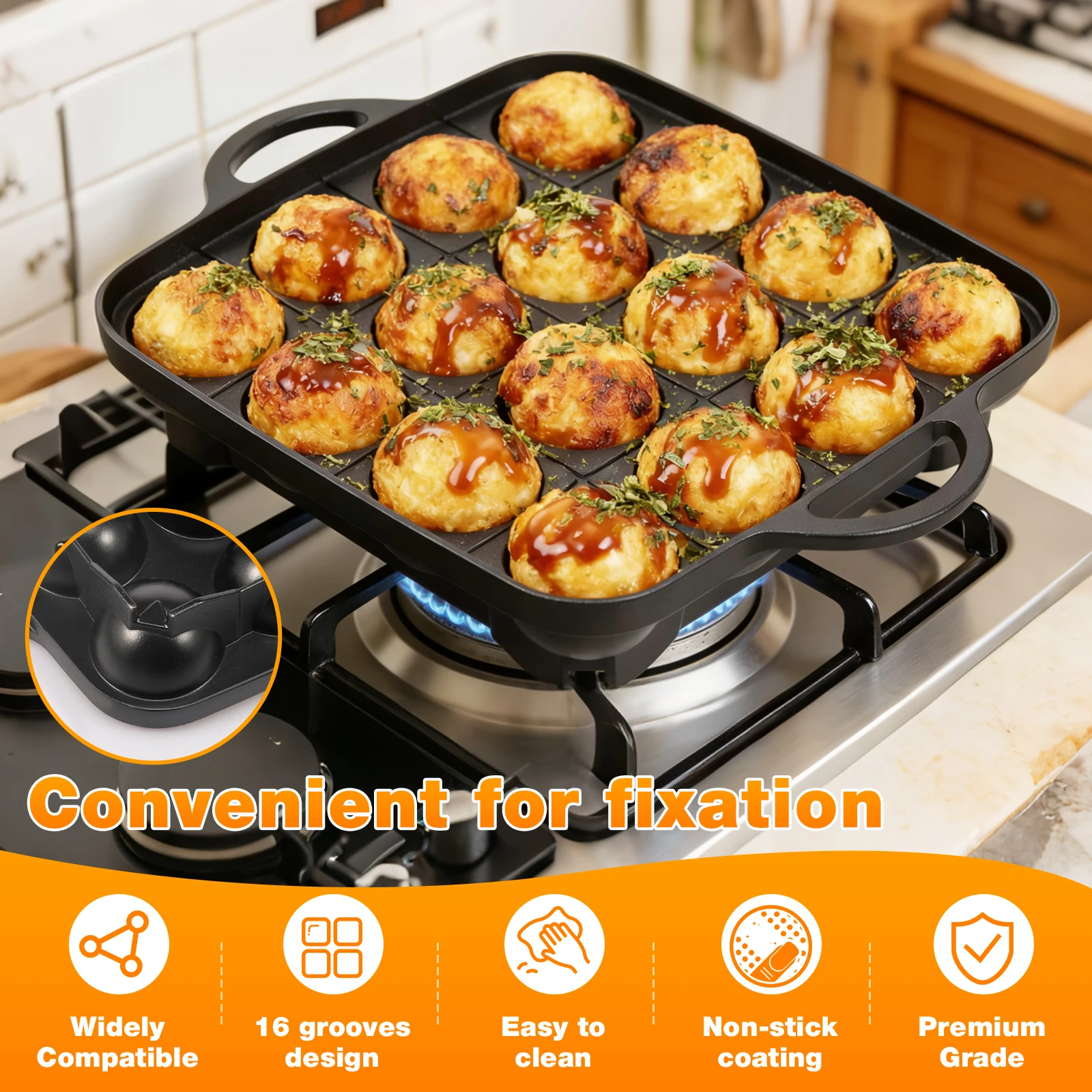 Padella per Takoyaki a 16 Fori - Takoyaki Pan Cast recensione e prezzo